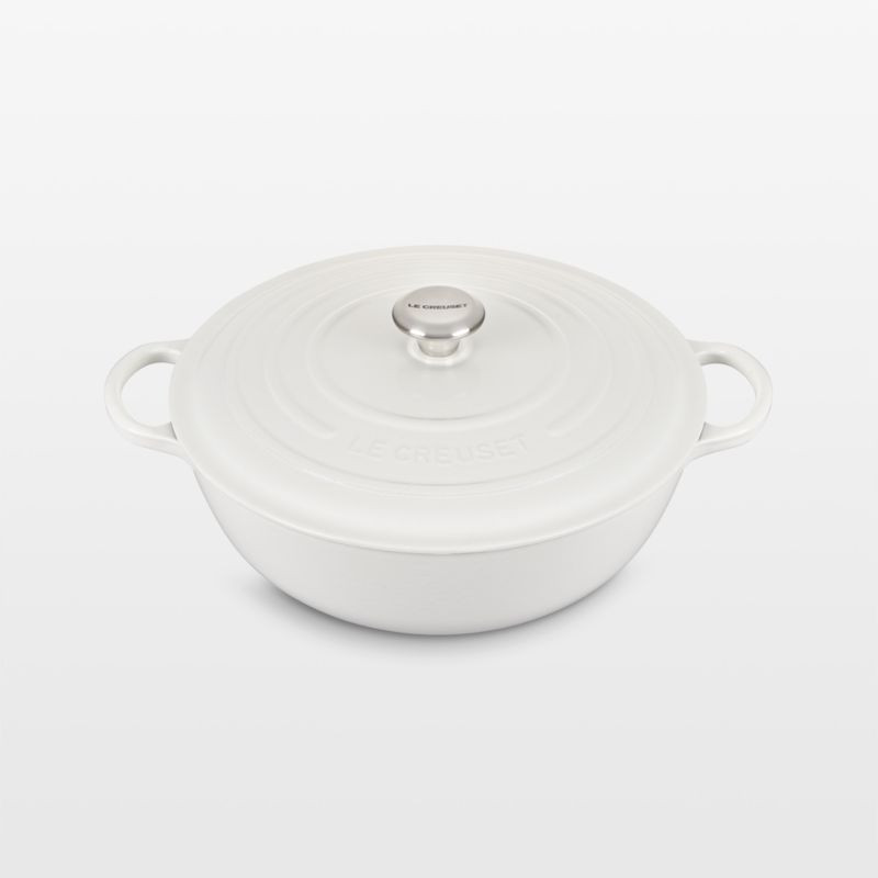 Le Creuset Signature 7.5-Qt. White Enameled Cast Iron Chef Oven + Reviews | Crate & Barrel | Crate & Barrel
