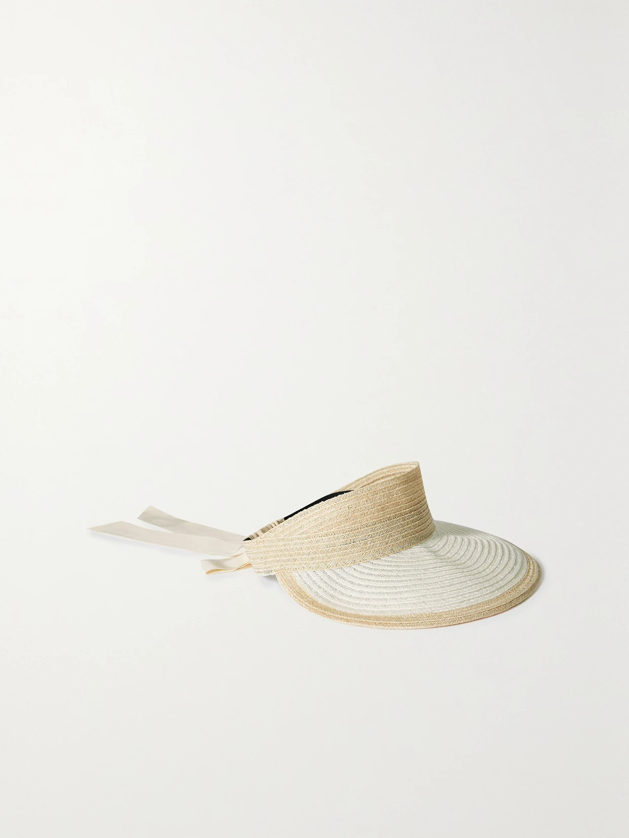 Eugenia Kim - Ricky Grosgrain-trimmed Hemp-blend Visor - Neutrals | NET-A-PORTER (US)