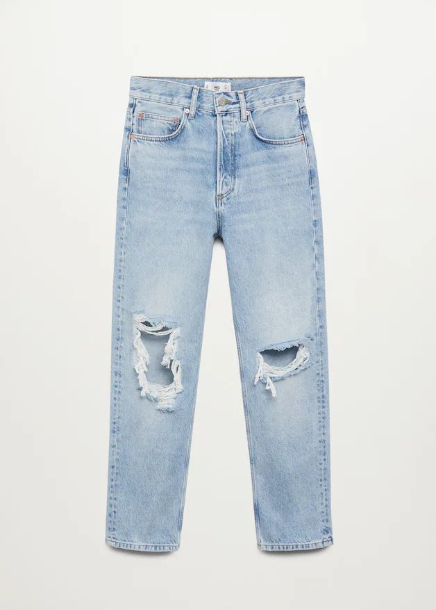 High waist straight jeans | MANGO (US)