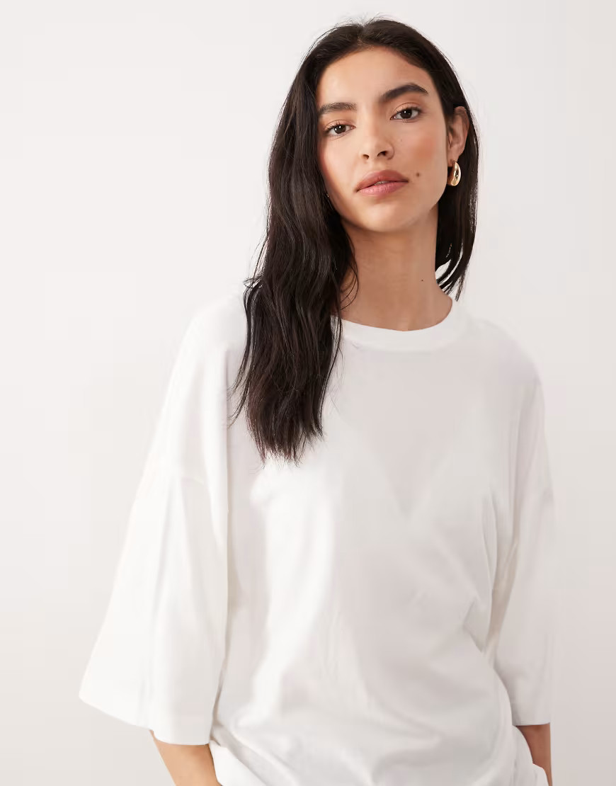Free People perfect oversized tee in white | ASOS (Global)
