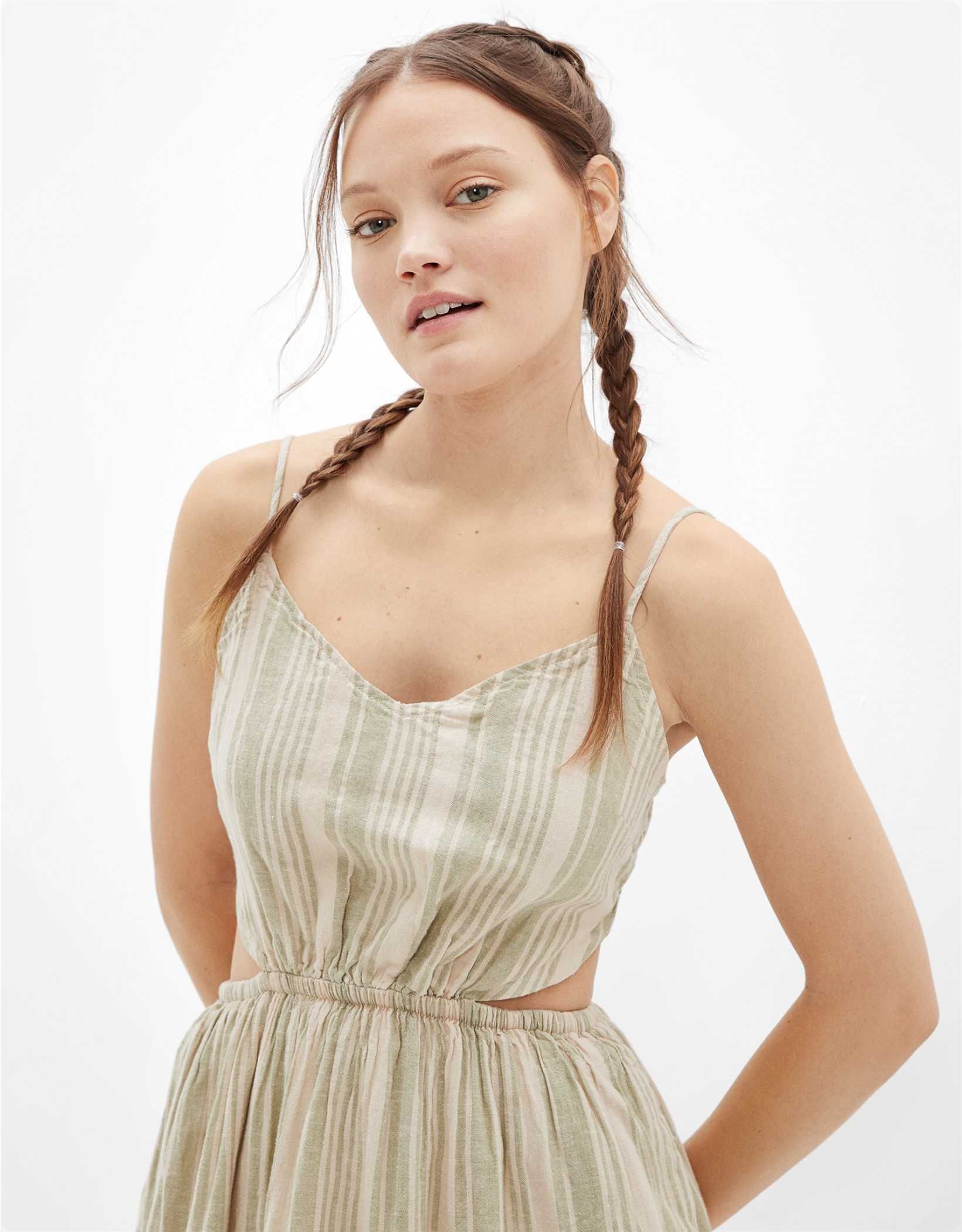 AE Striped Cut-Out Beach Dress | American Eagle Outfitters (US & CA)