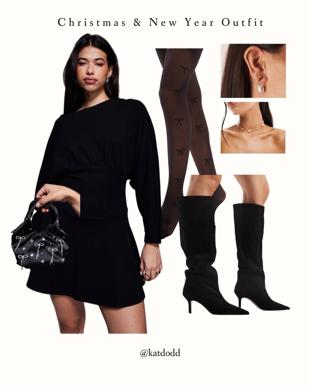 Christmas and New Year Outfit inspo 🖤


Black mini dress comfy black tights knee high boots bow accessories handbag pearl jewellery earrings necklace 

#LTKwinter #LTKuk #LTKfestive
