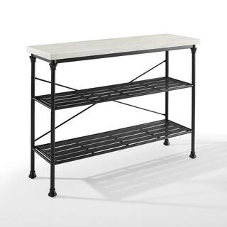 Madeleine 48 in. Matte Black Standard Rectangle Composite Console Table with Storage | The Home Depot