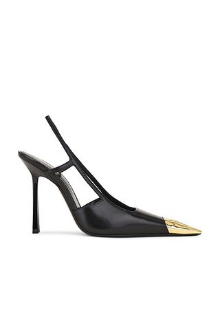 Saint Laurent Jeanne Slingback Pump in Nero - Black. Size 39.5 (also in 38.5, 39, 40). | FWRD 
