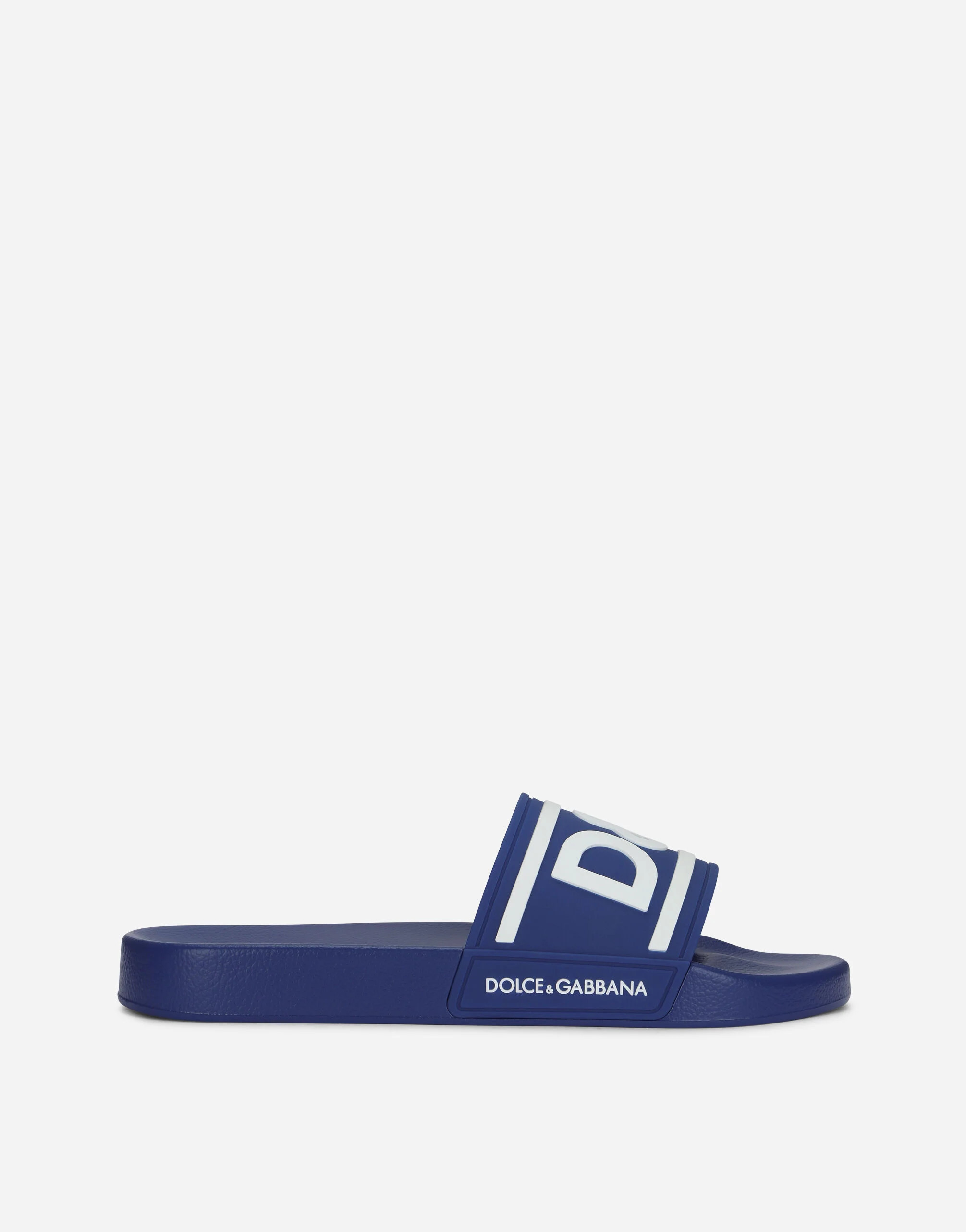 Rubber beachwear sliders with DG logo | Dolce & Gabbana