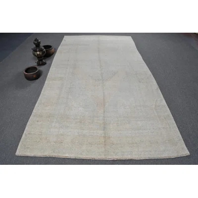 Antique Turkish Rug in Beige for Large Living Room Floor Decor - Vintage Oriental Design Blue/Beige | Wayfair North America