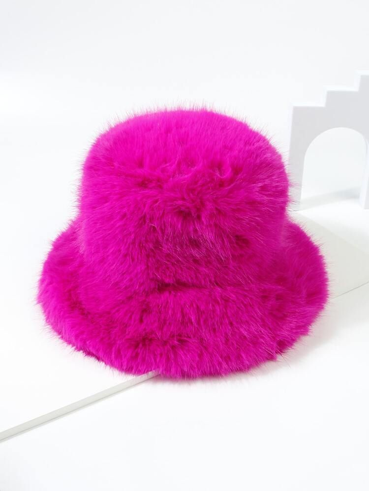 Solid Fuzzy Bucket Hat | SHEIN