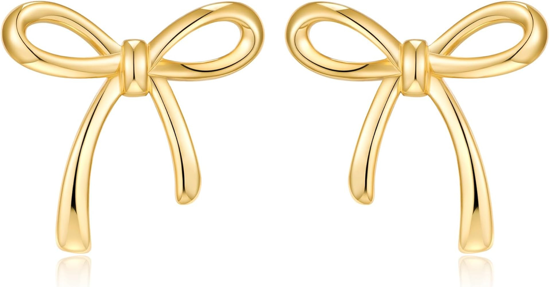 10mm-30mm Gold Silver Bow Stud Earring for Women Simple Everyday Bow Jewelry | Amazon (US)