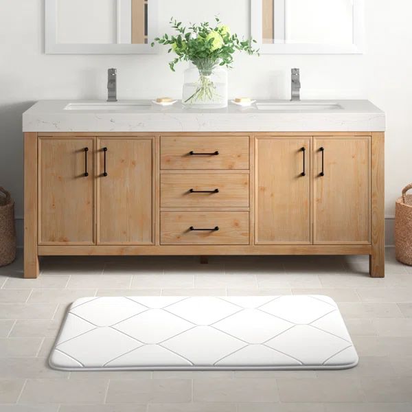 Aneysa 72'' Double Bathroom Vanity with Engineered Marble Top | Wayfair North America