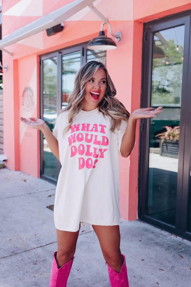 What Would Dolly Do Graphic Tee - Ivory | Whiskey Darling Boutique