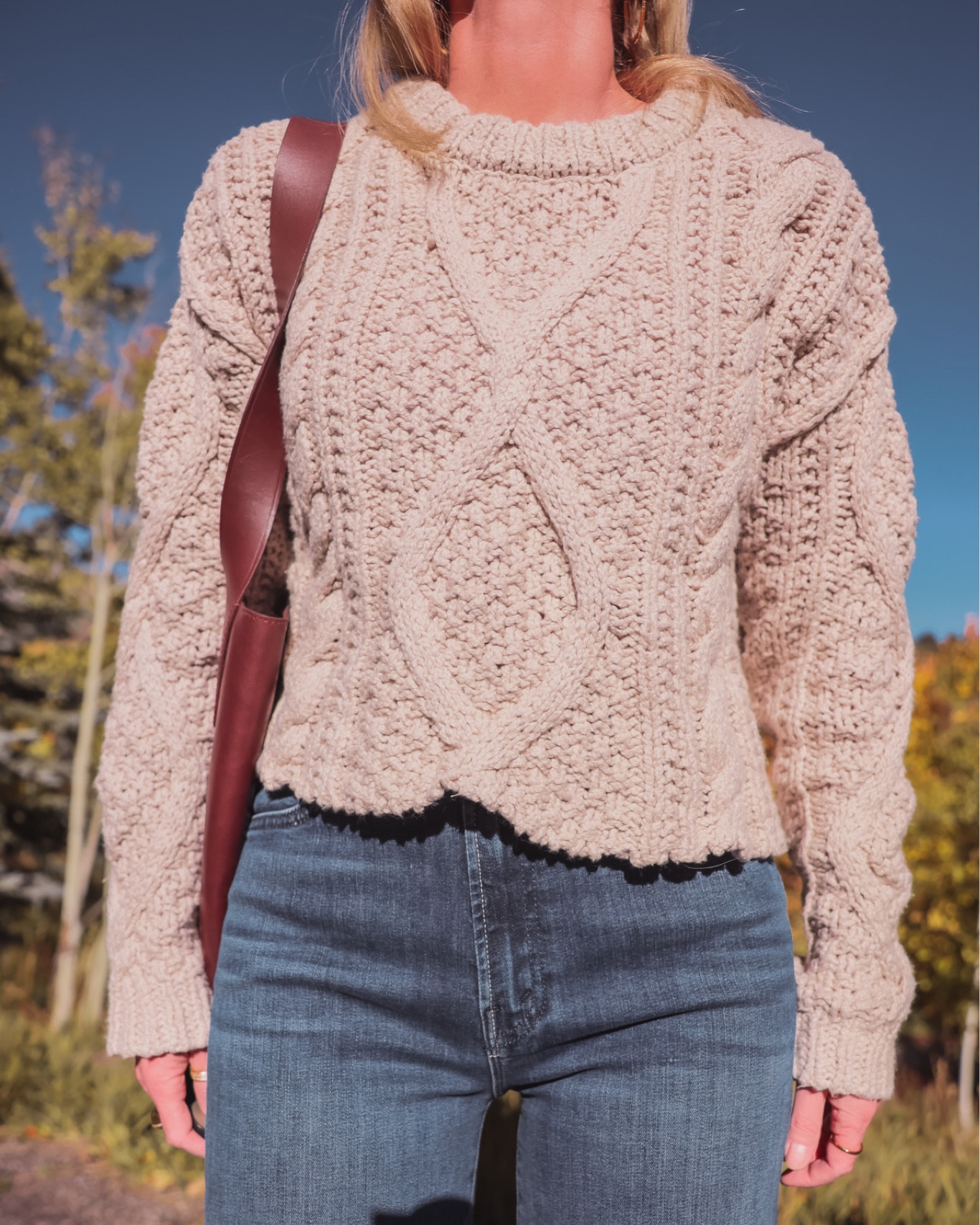 This Free People sweater is so cool. I love the raw edge hem and chunky cable knit. Fit is true to size. 

~Erin xo 

#LTKSeasonal
