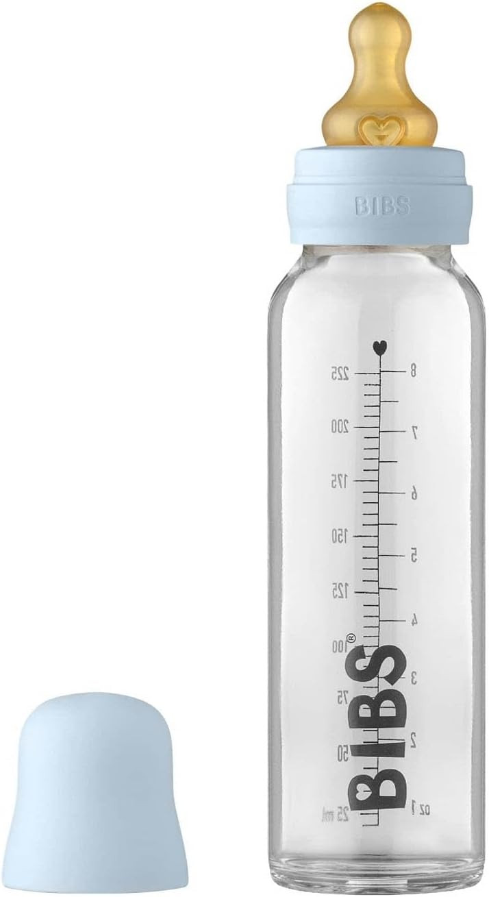 BIBS Baby Glass Bottle. Anti-Colic. Round Natural Rubber Latex Nipple. Supports Natural Breastfee... | Amazon (UK)