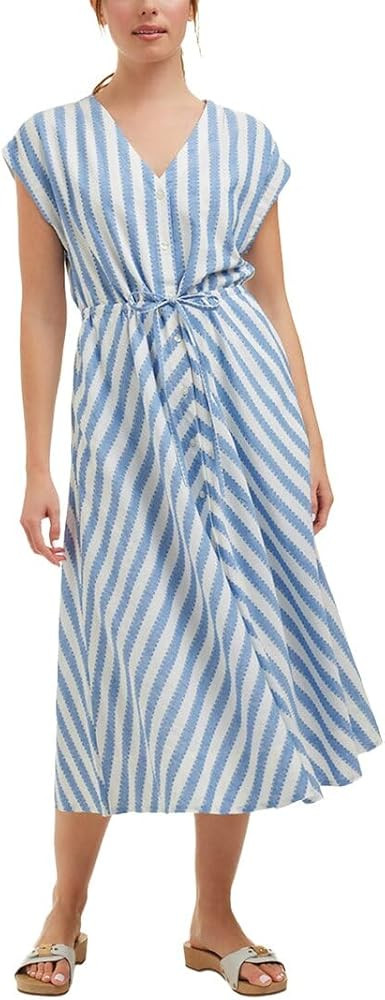 Striped Midi Dress with Short Sleeves by Draper James | Amazon (US)
