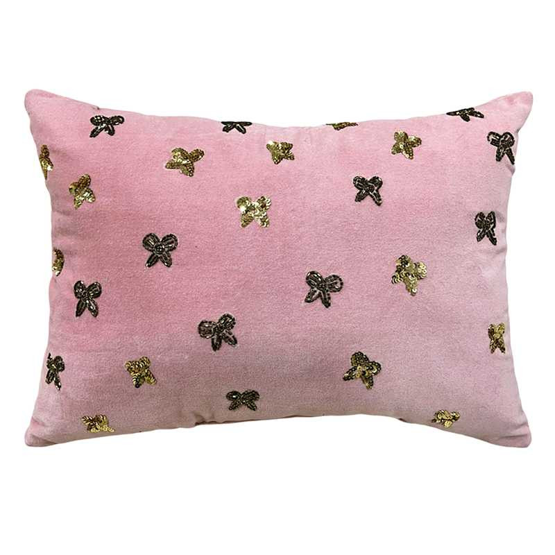 Beaded Bows Throw Pillow, 14x20 | At Home