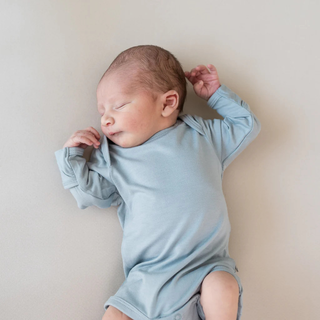 Long Sleeve Bodysuit in Fog | Kyte Baby