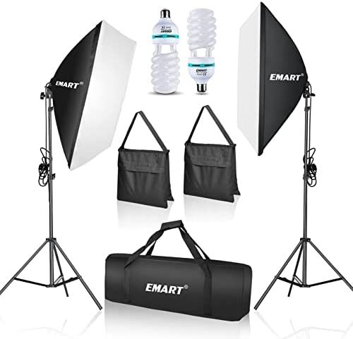 EMART Softbox Lighting Kit with Sandbag, 20"x28" Soft Box Lights Photography Accessories with 2x1... | Amazon (US)