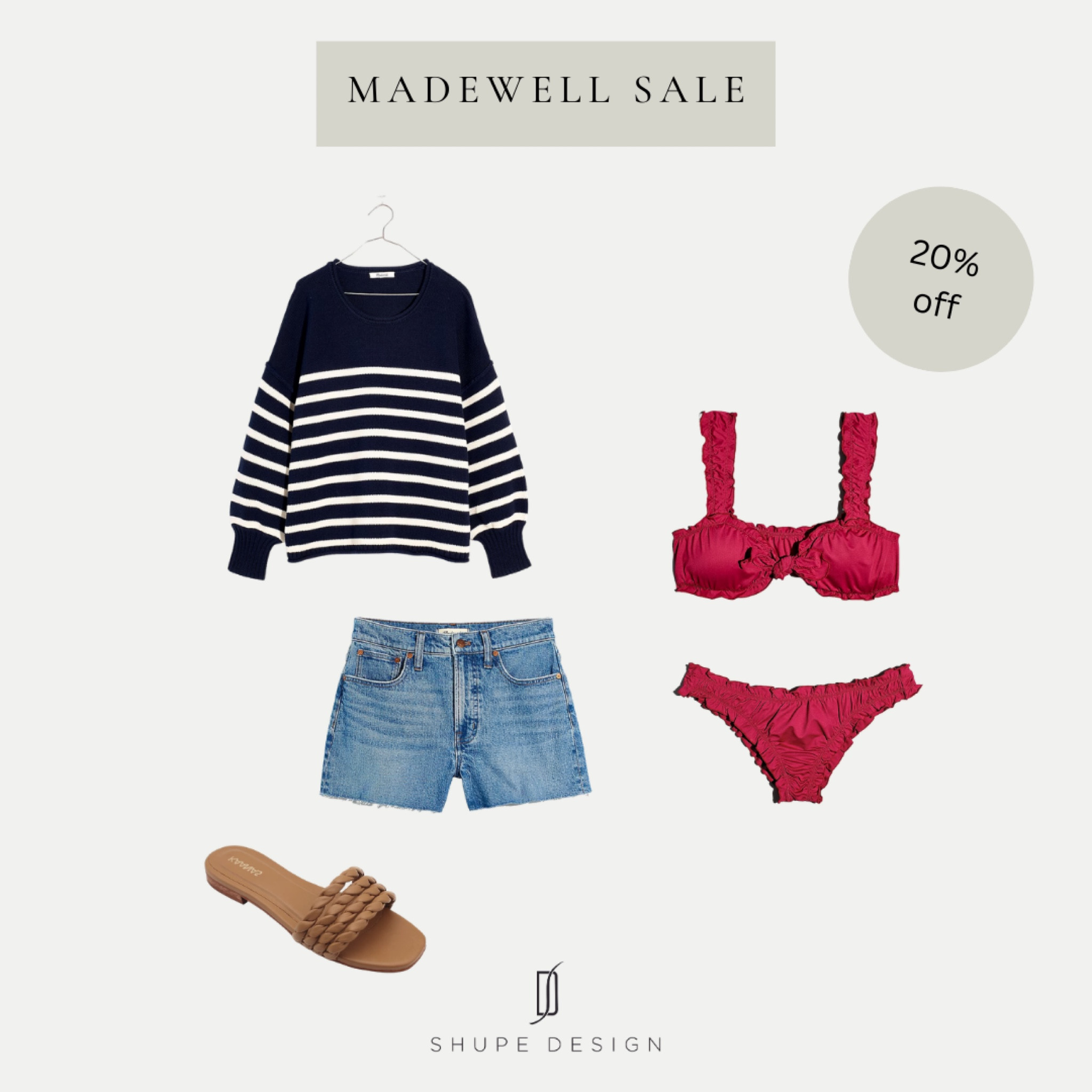 Madewell beach outfit all on sale 

Striped sweater, Bikini, Denim cutoff shorts, Tan sandals, Leather sandals, Flat sandals, Madewell, Madewell clothes, Madewell shoes, Madewell accessories #LTKSale 

#LTKswim #LTKSeasonal #LTKstyletip