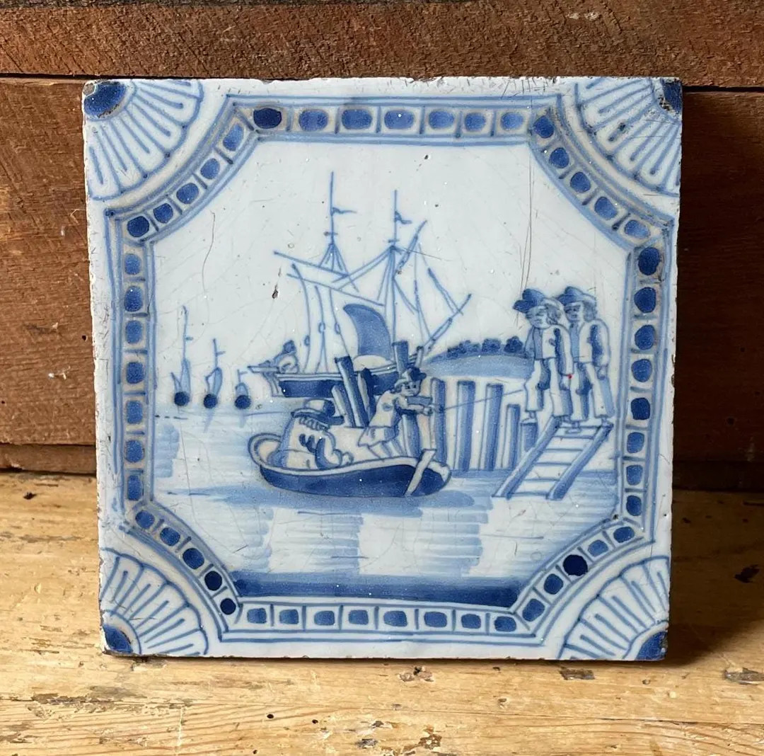 Antique Delft Tile in Blue and White Design, 13x13cm - Etsy | Etsy (US)