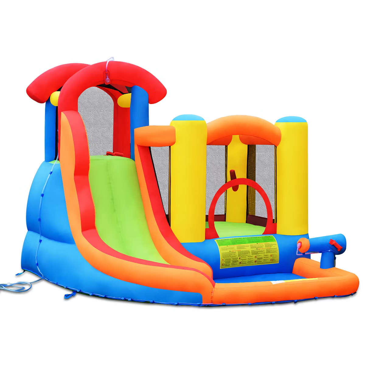 Costway Inflatable Bounce House Water Slide w/ Climbing Wall Splash Pool Water Cannon | Target