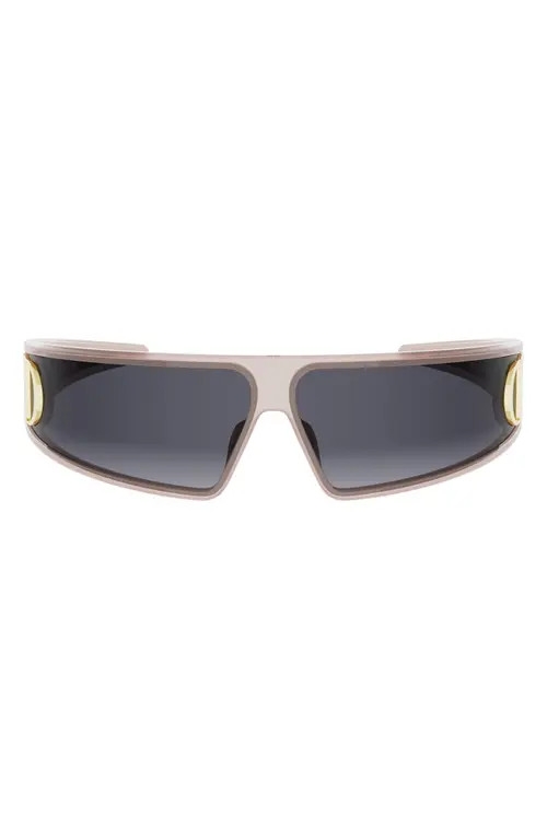 VeryDior M1U 91mm Mask Sunglasses in Shiny Pink /Gradient Smoke at Nordstrom | Nordstrom