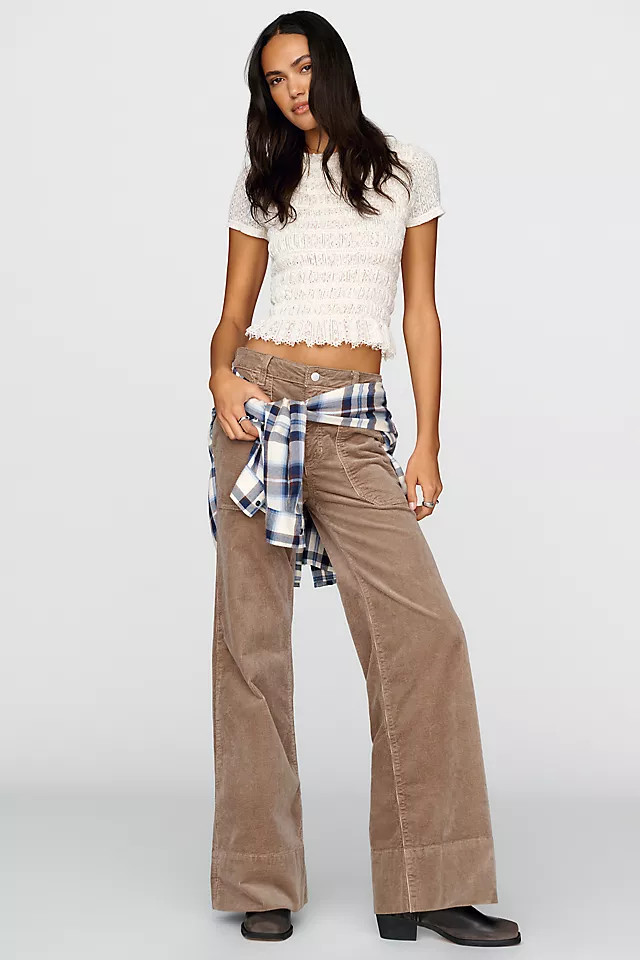 Rylan Corduroy High-Rise Flare Jeans | Anthropologie (US)