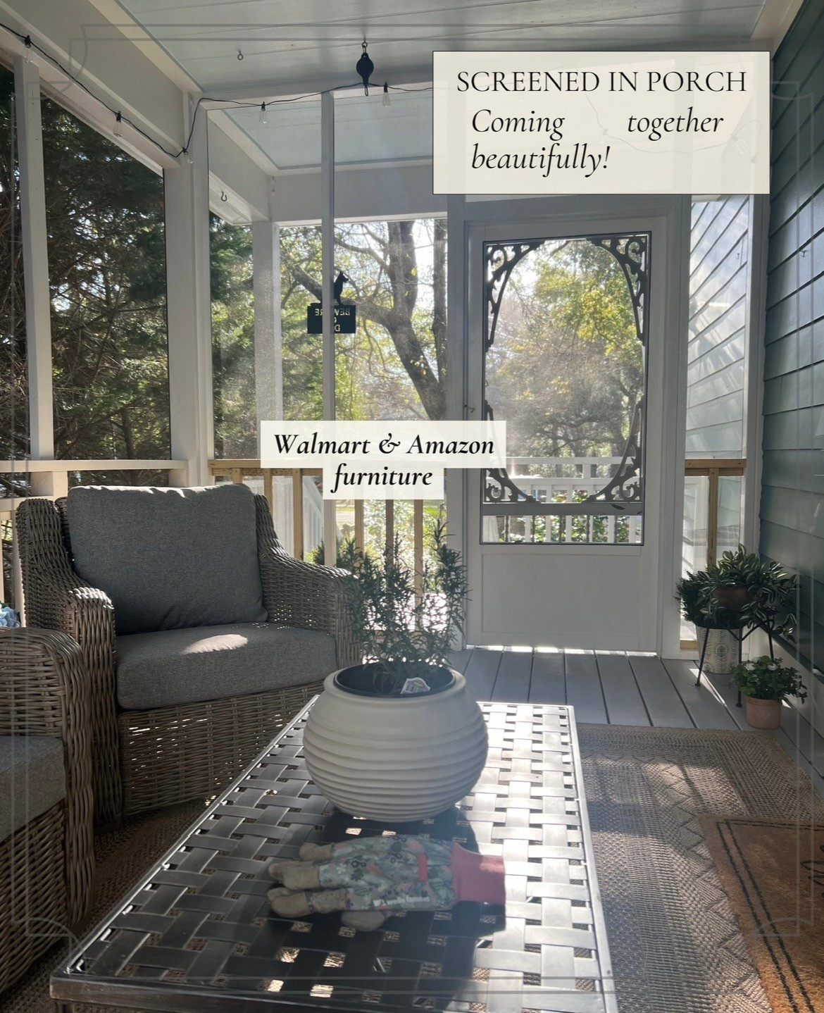 I love my screened in porch! Walmart outdoor furniture and Amazon coffee table. Lowe’s outdoor rug. #patio #outdoorfurniture #amazonhome #walmart #coffeetable

#LTKHome #LTKSeasonal #LTKdayinmylife