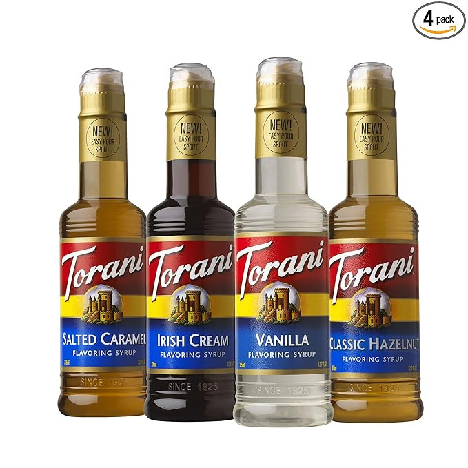 Torani Syrup, Coffeehouse Variety Pack, 4 12.7 Ounce Bottles (Vanilla, Salted Caramel, Classic Ha... | Amazon (US)