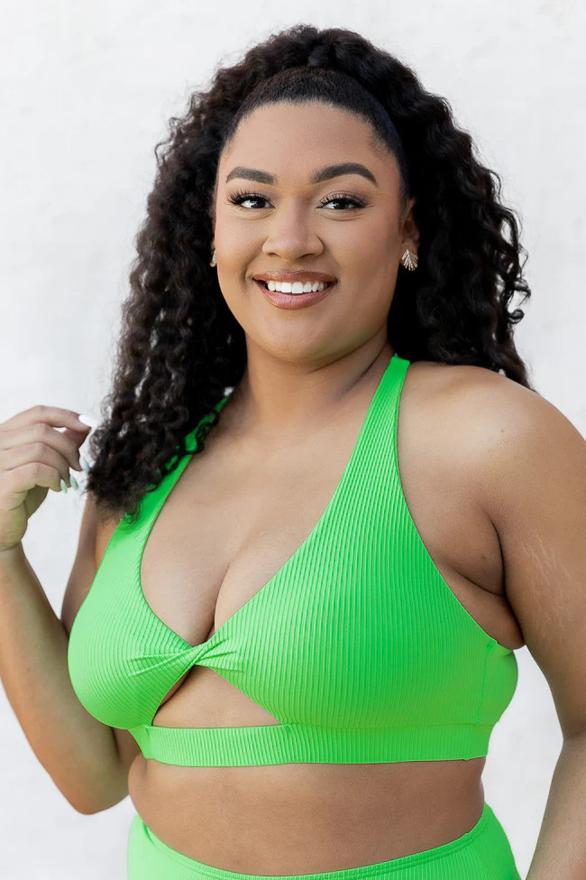 Green with Envy Lime Green Halter Bikini Top FINAL SALE | Pink Lily