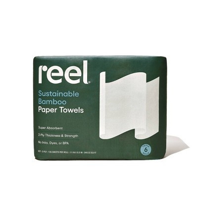Reel Paper Bamboo Make-A-Size Paper Towels - 6 Mega Rolls - 2-Ply - 135 Sheets | Target