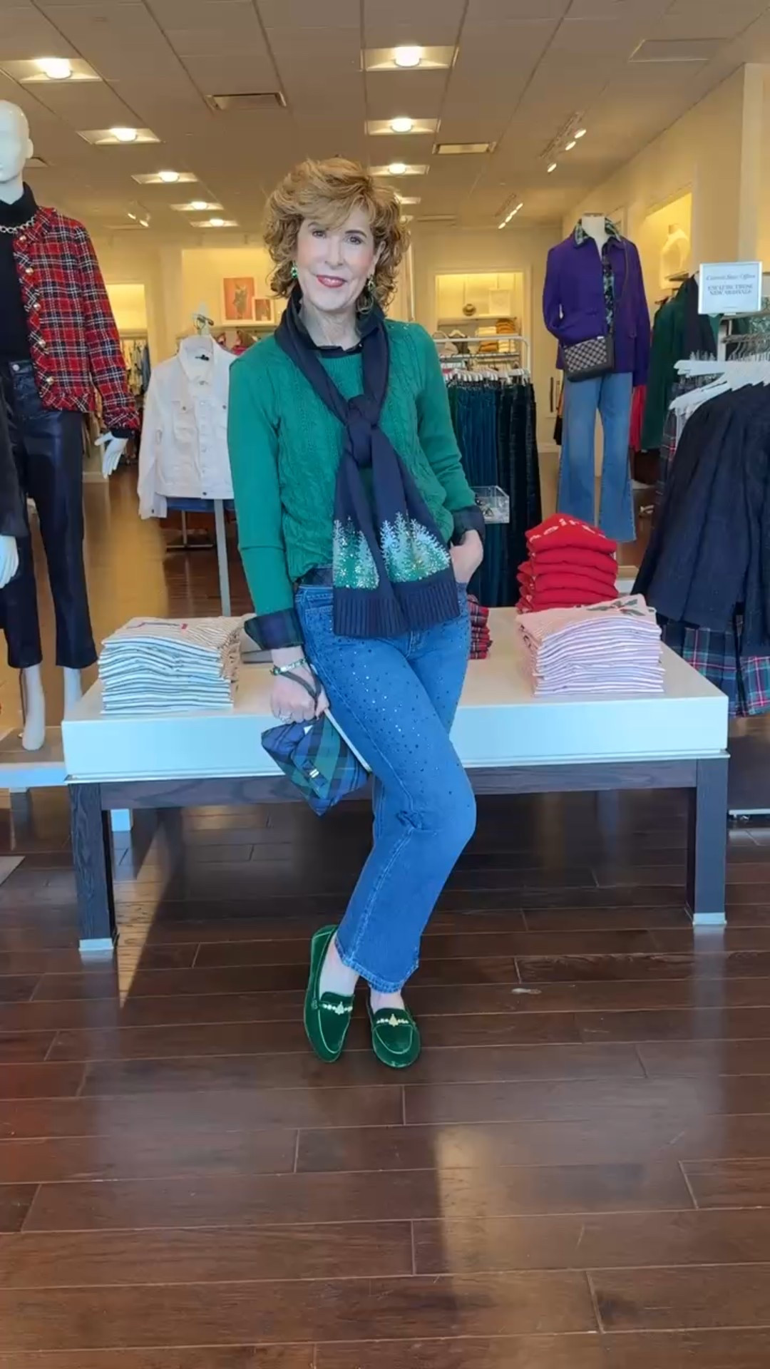 Holiday style with a little sparkle! ✨
This cable knit crewneck sweater paired with sparkly jeans, a cute holiday scarf, and a tartan belt + wristlet makes the sweetest seasonal combo. Finish it off with embellished velvet loafers for a touch of glam that’s comfy too! ❤️


#LTKSaleAlert #LTKHoliday #LTKSeasonal