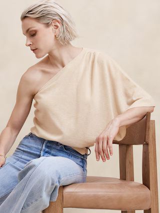 Cashmere-Linen One-Shoulder Sweater | Banana Republic (US)