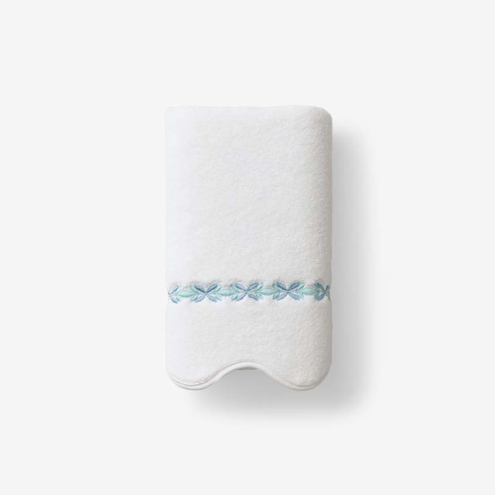 Embroidered Scallop Hand Towel - Modern Leaf | The Company Store