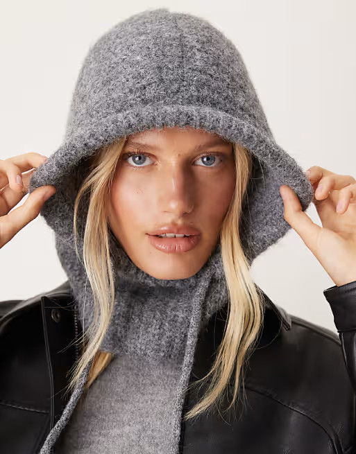 ASOS DESIGN knitted hood in grey | ASOS | ASOS (Global)
