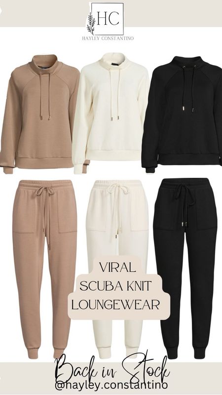My favorite loungewear jogger set is back in stock!  It’s a super soft scuba knit with pockets and a funnel neck neckline!  Grab this viral set now before it sells out again! 

#LTKActive #LTKOver40 #LTKFindsUnder50