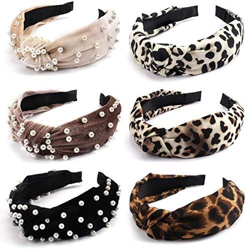 Wecoe 6 Pack Leopard Knot Headbands for Women Hair Hoop Hairbands Hair Accessories for Women Girl... | Amazon (US)