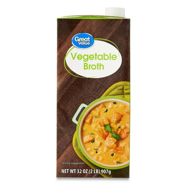 Great Value Vegetable Broth, 32 oz Carton, Shelf-Stable/Ambient, Liquid - Walmart.com | Walmart (US)