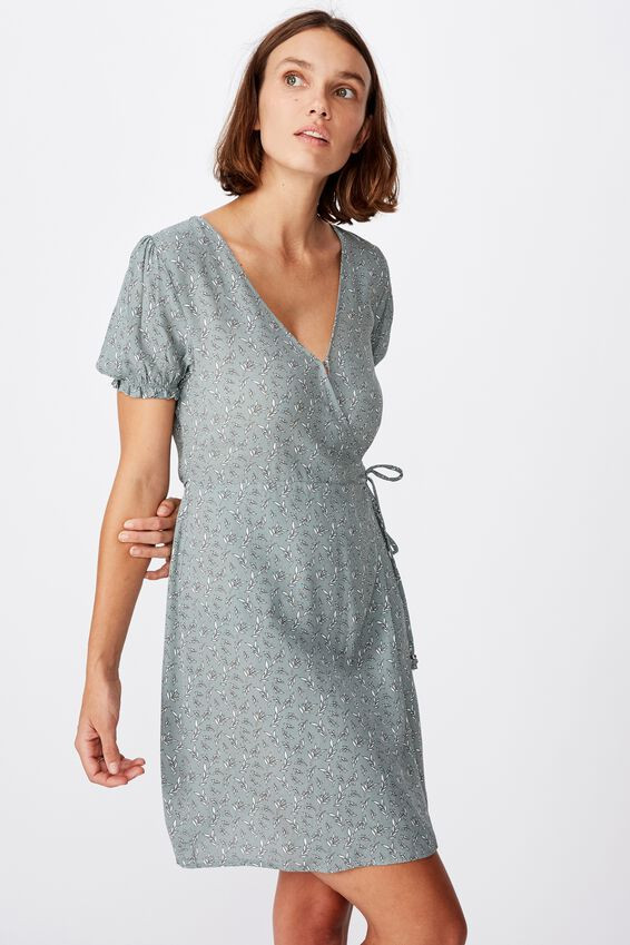 Woven Amy Wrap Mini Dress | Cotton On (ANZ)