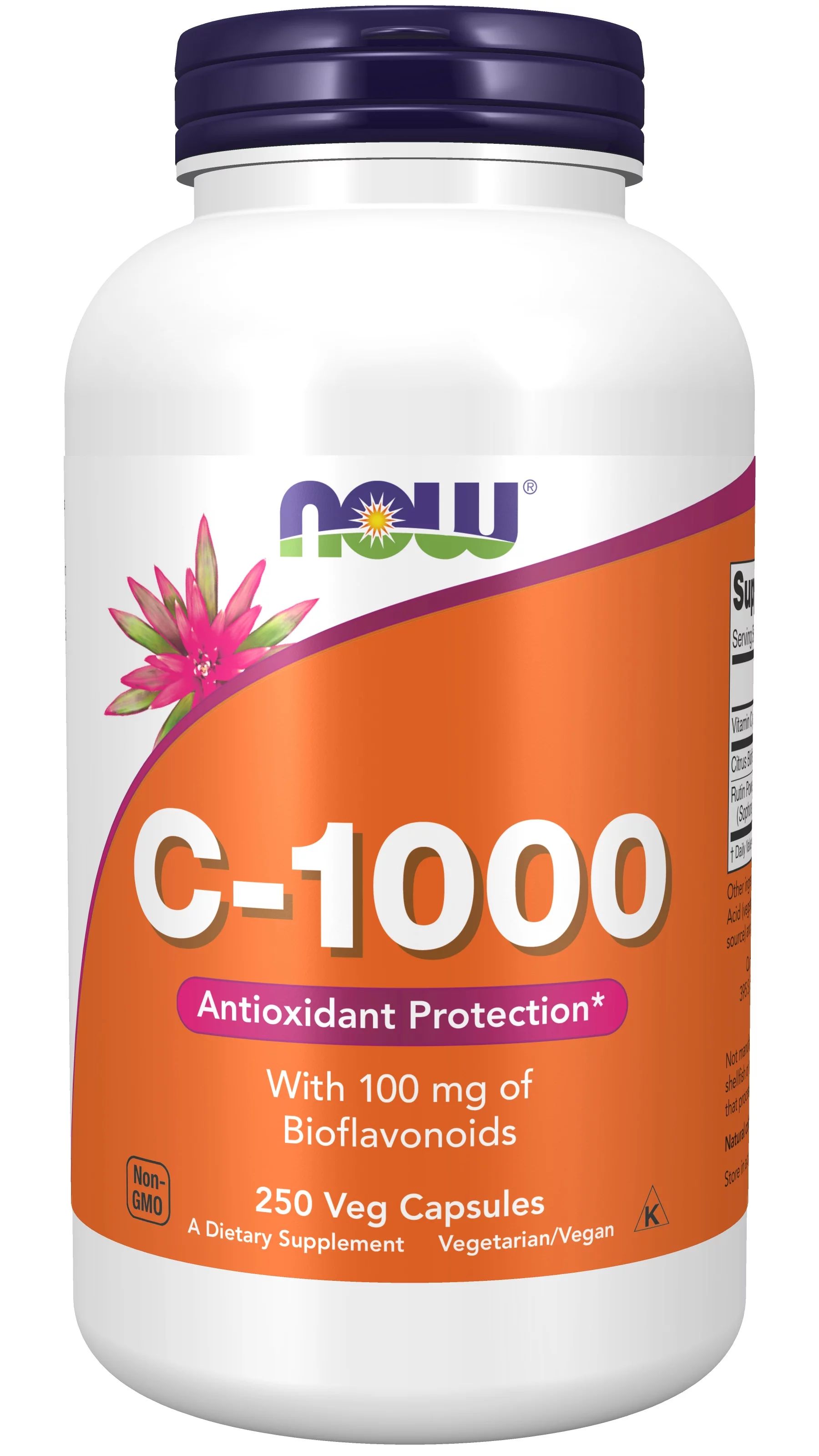 NOW Supplements, Vitamin C-1,000 with 100 mg of Bioflavonoids, Antioxidant Protection*, 250 Veg C... | Walmart (US)