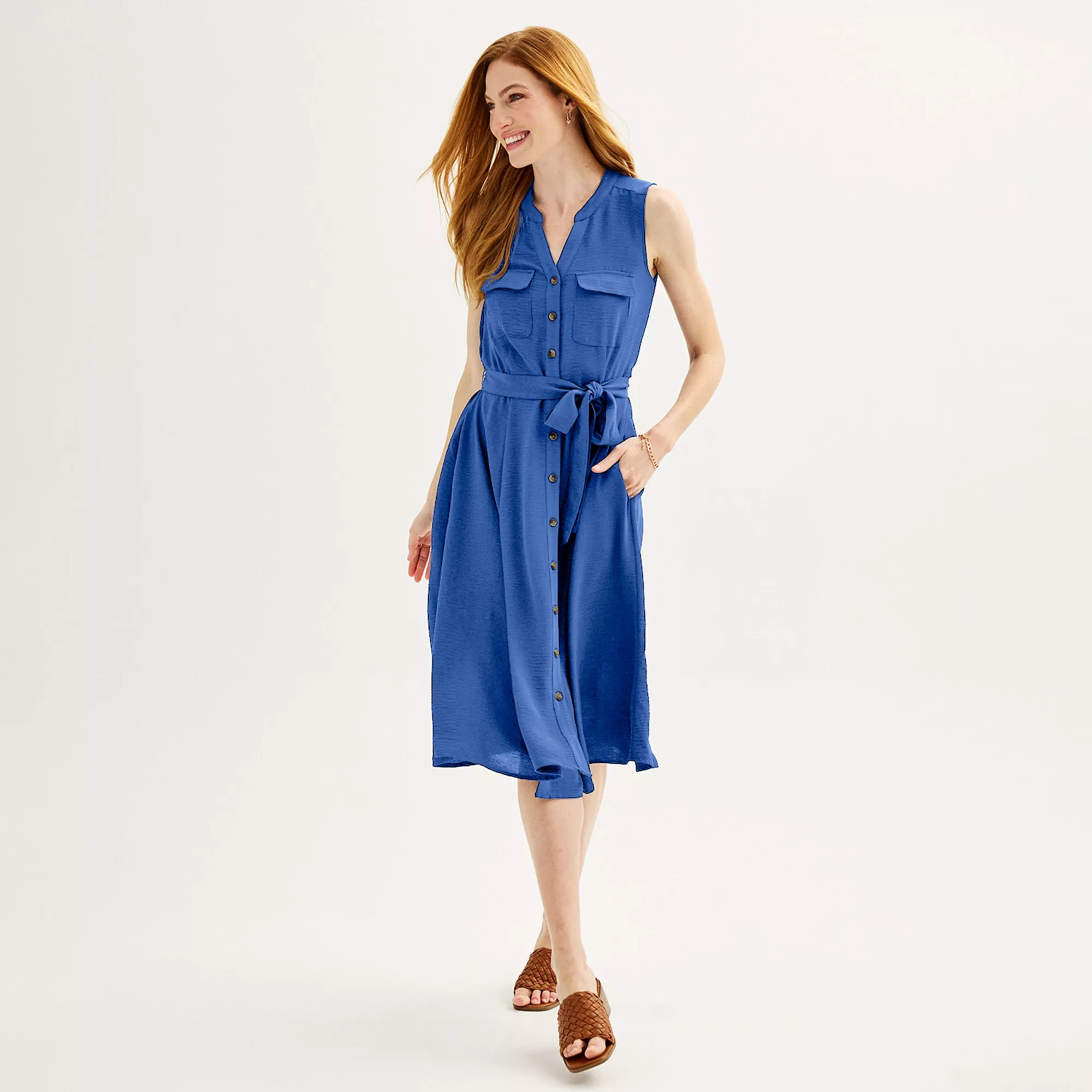 Women's Croft & Barrow® Y-Neck Shirtdress | Kohl's