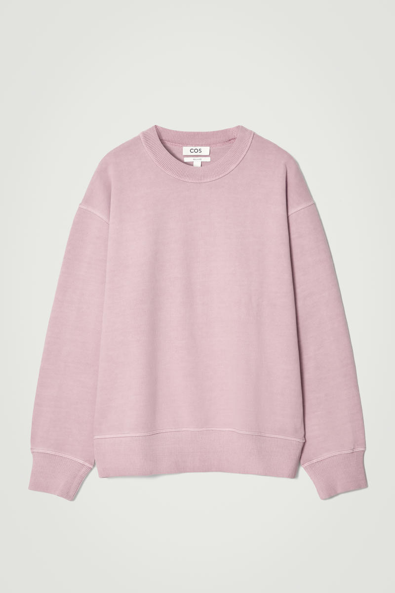 Relaxed Washed-Cotton Sweatshirt in Pink | COS (US)