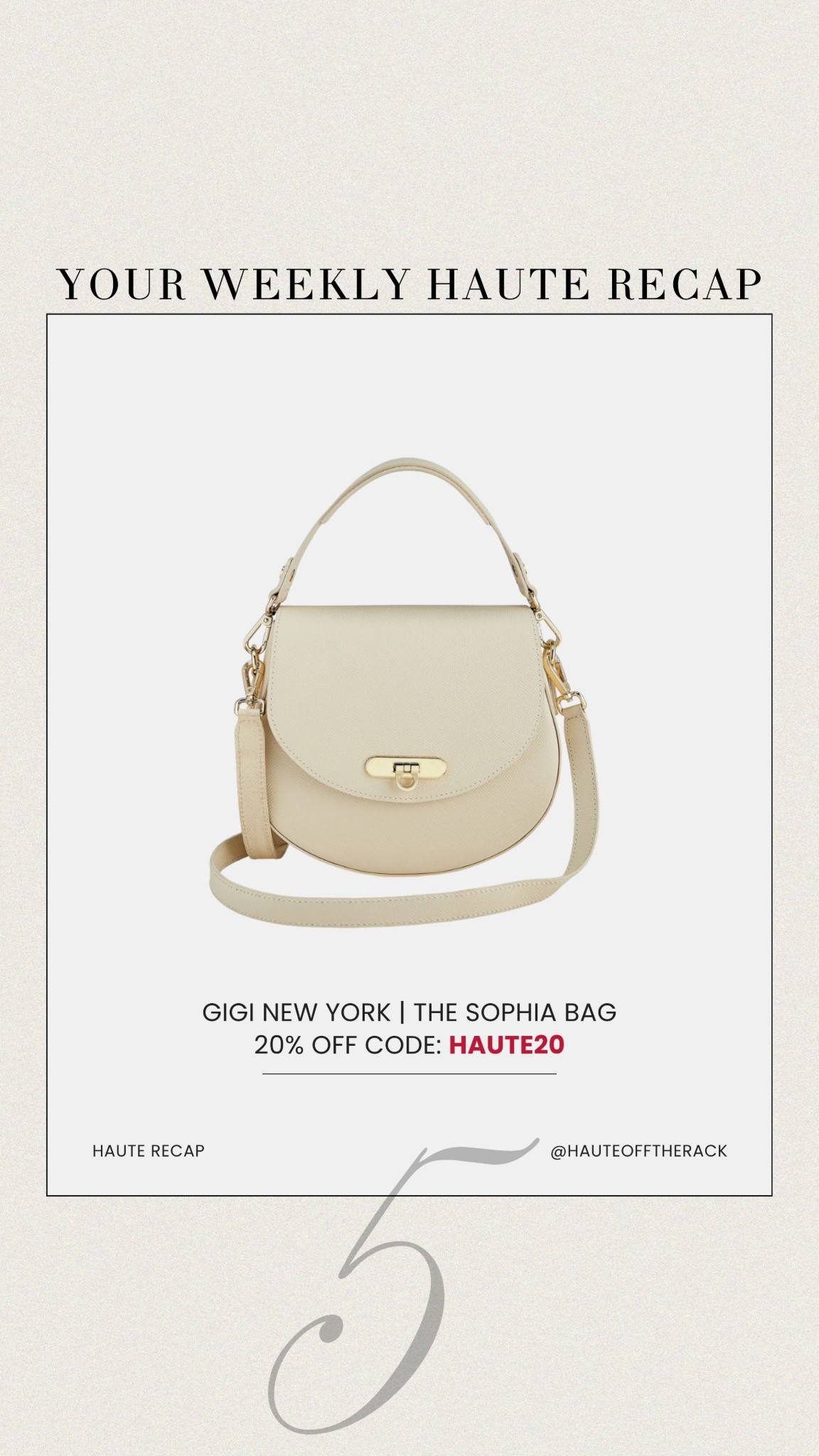 ICYMI: resharing a few things you might have missed last week!

Take 20% OFF my new Sophia bag in ivory with code: HAUTE20

#giginewyork #ivoryhandbag #whitehandbag #bridehandbag #salealert

#LTKWorkwear #LTKSeasonal #LTKSaleAlert