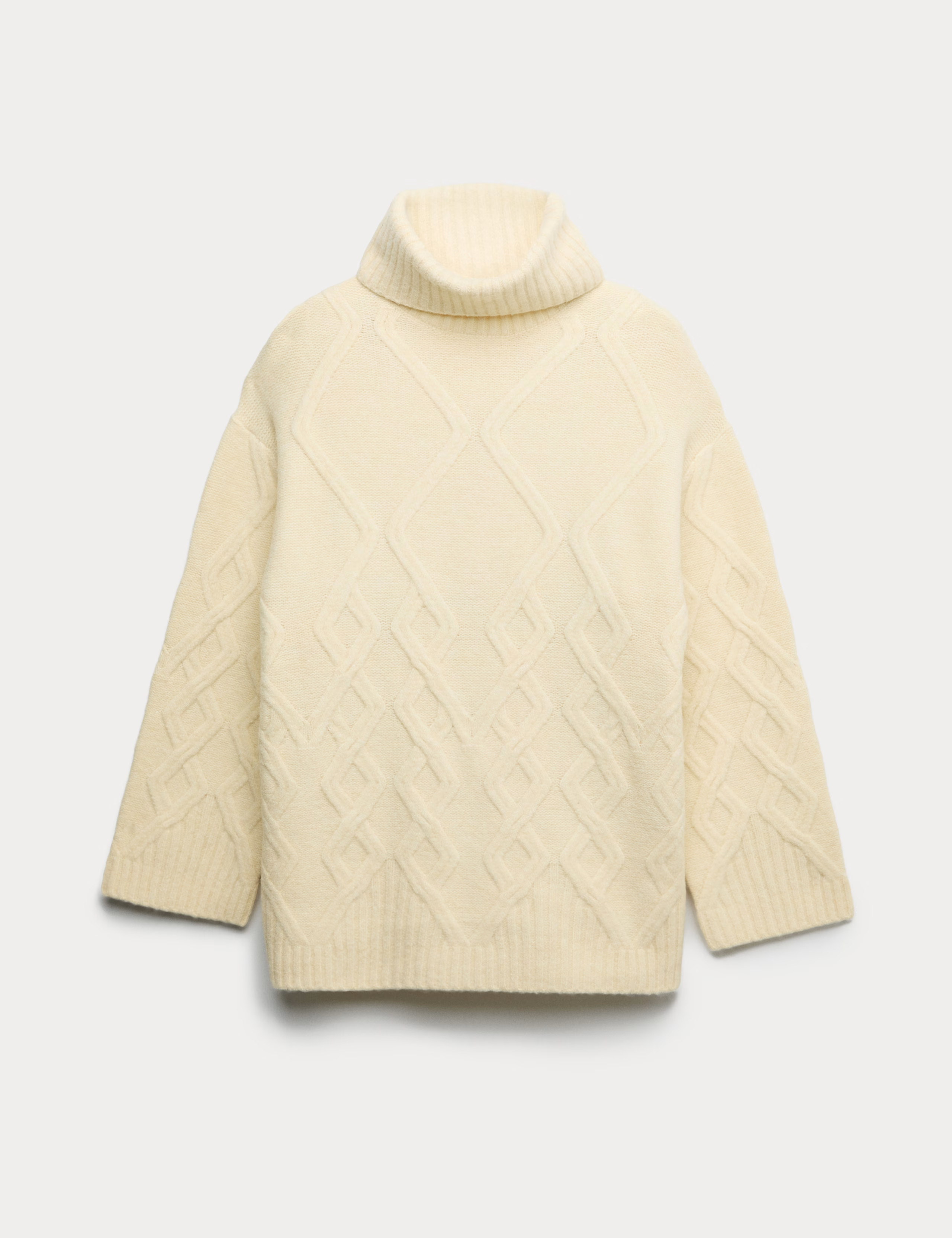 Cable Knit Longline Jumper with Wool | Marks & Spencer (UK)