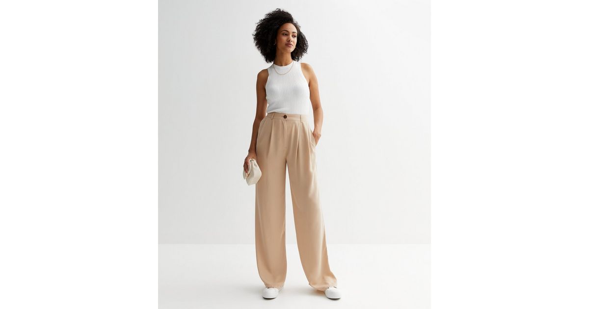 Tall Camel Tailored Wide Leg Trousers
						
						Add to Saved Items
						Remove from Saved Ite... | New Look (UK)
