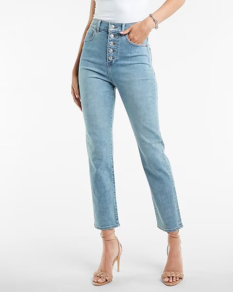Super High Waisted Button Fly Slim Jean | Express