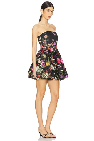 Alice + Olivia Asha Structured Bubble Hem Mini Dress in Secret Garden from Revolve.com | Revolve Clothing (Global)