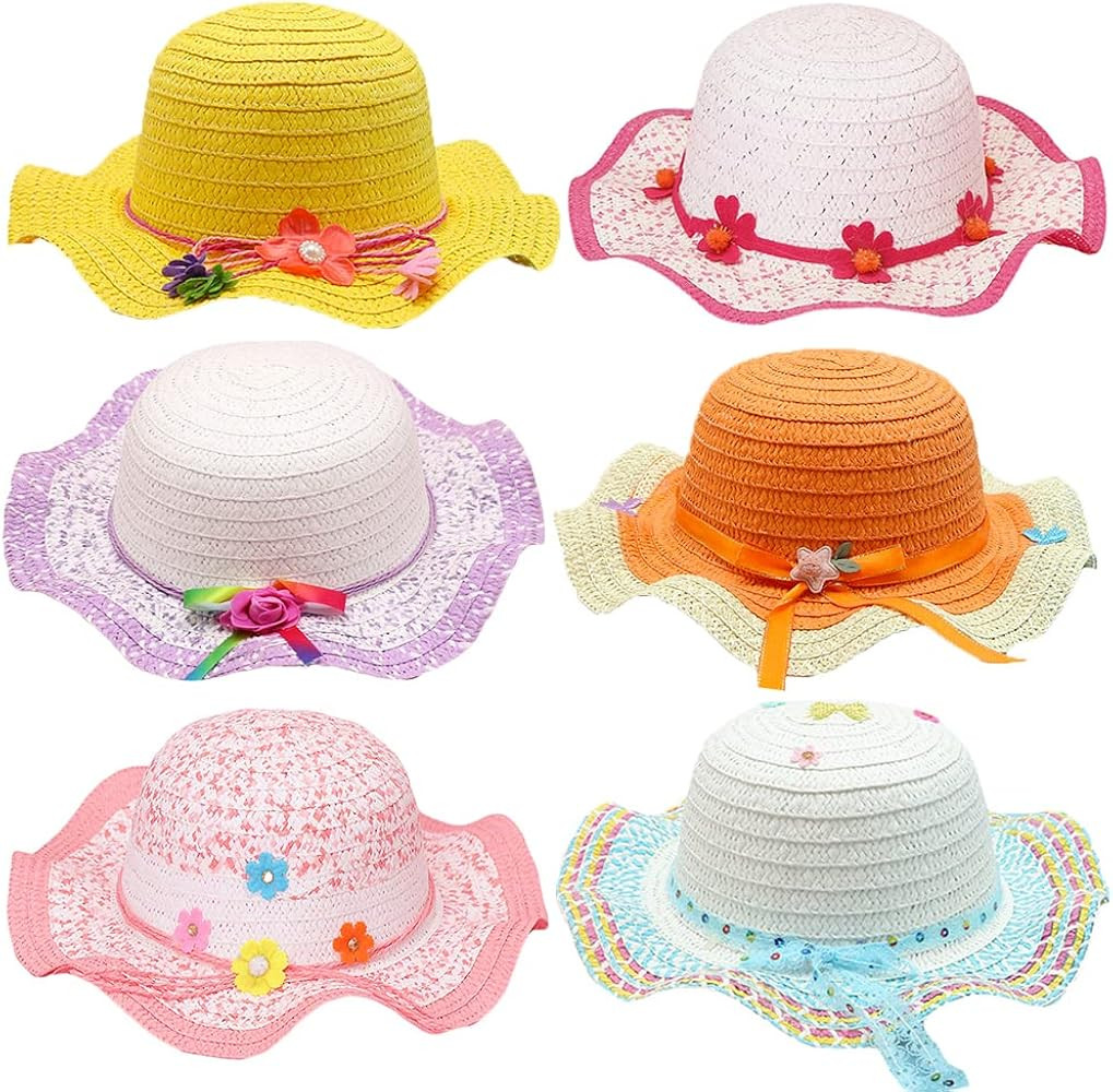 6 Pcs Girl Tea Party Garden Party Hats in Assorted Colors & Assorted Styles,Hats for Girls Dress ... | Amazon (US)