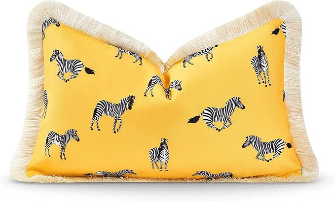 Hofdeco Premium Tropical Patio Indoor Outdoor Lumbar Pillow Cover Only, 12"x20" Water Resistant f... | Amazon (US)