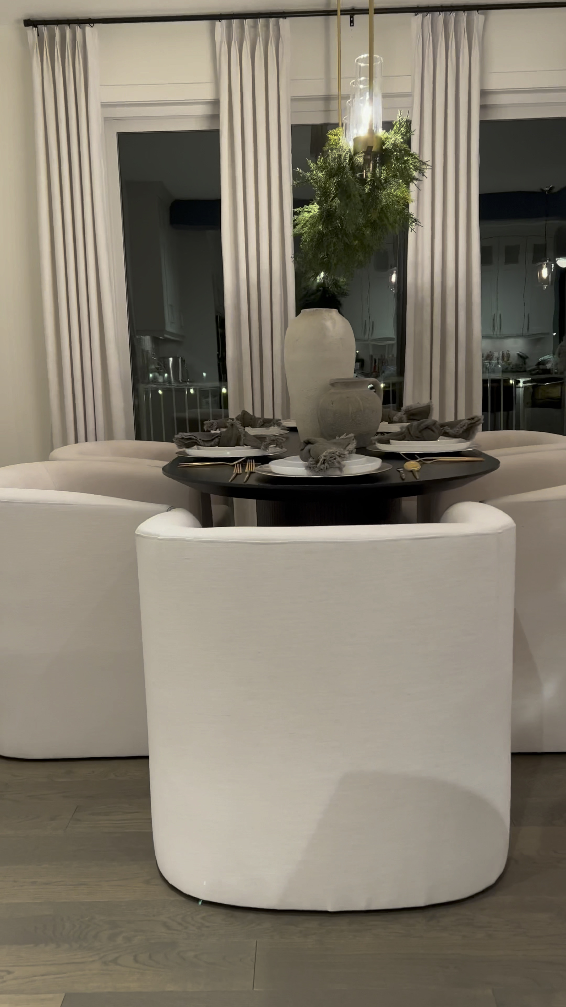 🥳
Here’s another custom drapery look for less with the most stunning fabric!! 🥰…. 

These drapes come ready to hang…. I didn’t need to stream them! 🎉…. and they come perfectly trained 😆🥳😆 

I hung the brackets on the wall about half an inch from the ceiling to give enough room for the curtain rod to slide into. 

I got 106 inch drapes and my ceiling is 9 feet. With this system my drapes perfectly kiss the floor, which is the look I’m going for. ☺️

The white hooks are adjustable and come with the drapes 🎉… do keep in mind they’ll only adjust your drapes upwards so if you’re going for a pool look, you’ll need longer drapes 💕

I can’t get over stunning the fabric is🥰…. It comes in 15 colors which you can get samples🥳 .. Hope you’ll love them as much as I do! 

#LTKhome #LTKVideo #LTKsalealert