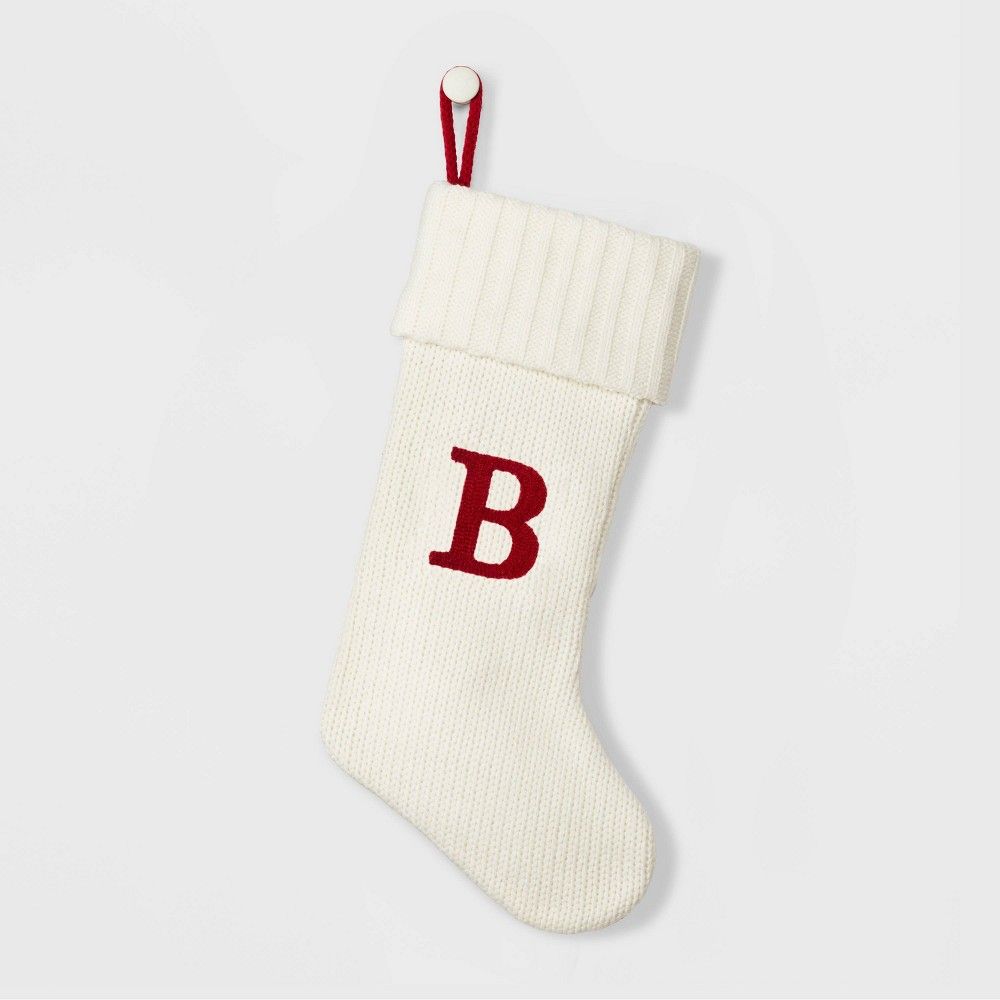 Knit Monogram Christmas Stocking White B - Wondershop | Target