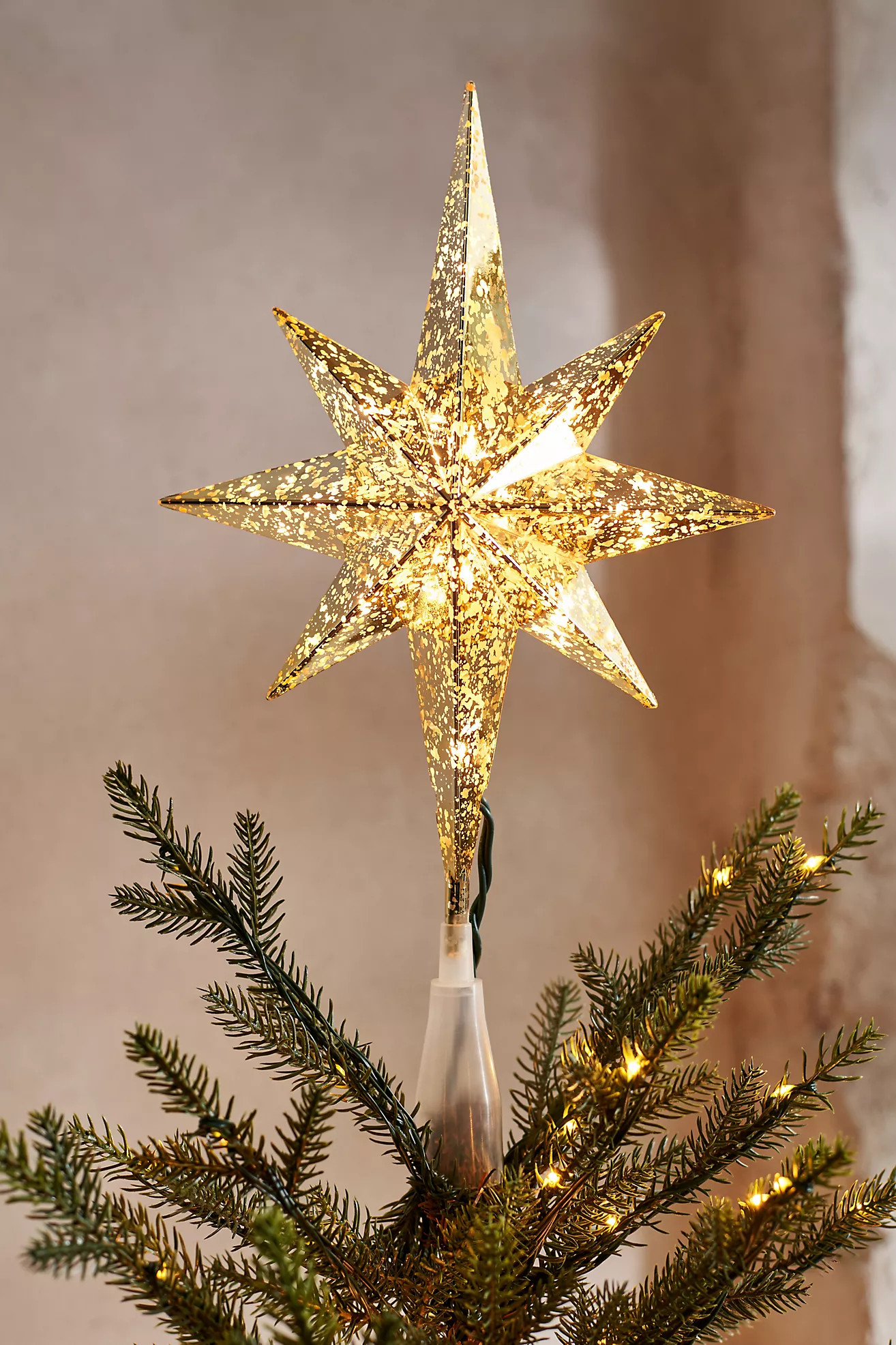 Pre-Lit Celestial Star Tree Topper | Anthropologie (US)